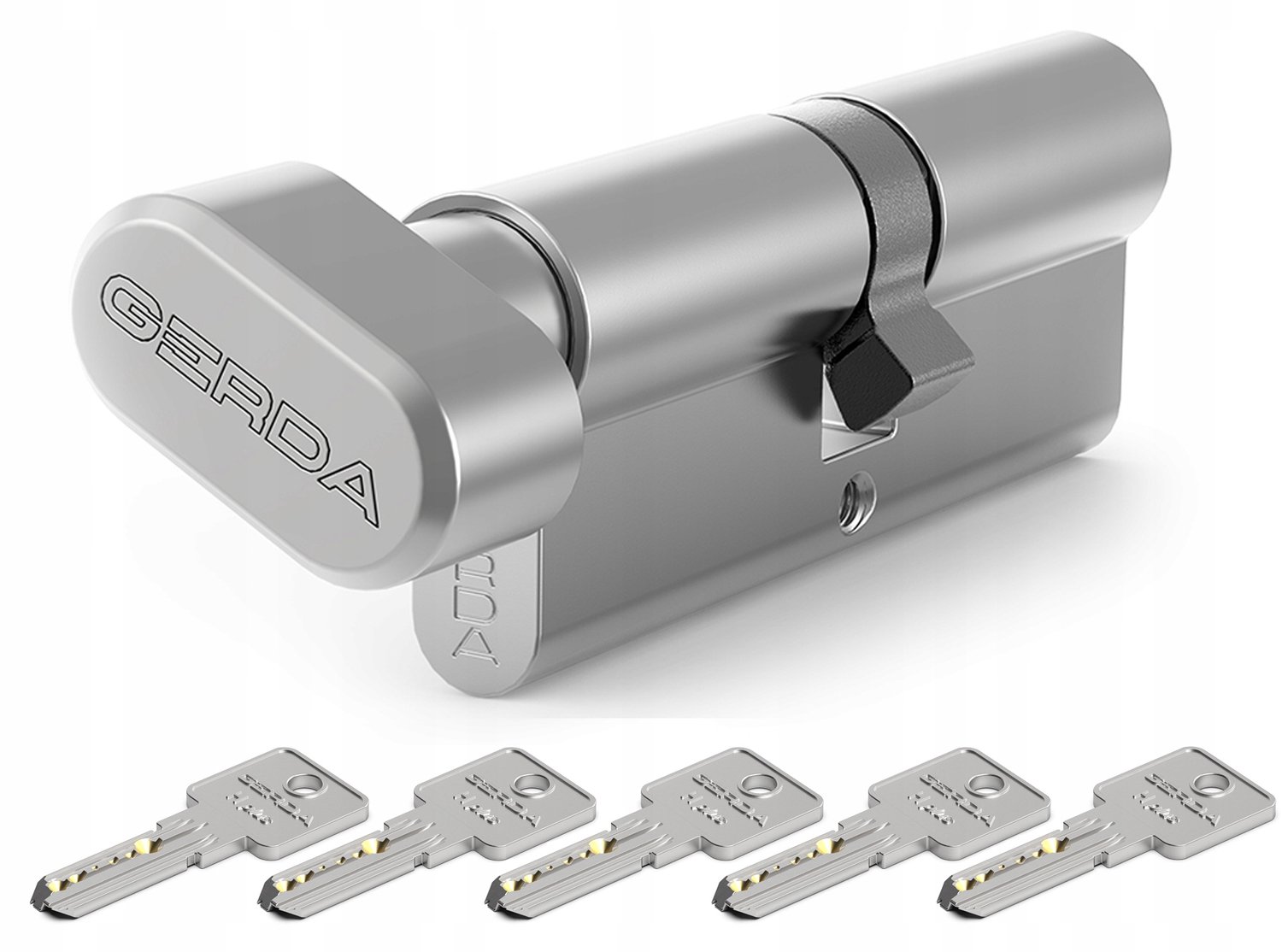 Gerda H Plus Cilinder 45/30mm Nikkel met Knop - Gecertificeerd