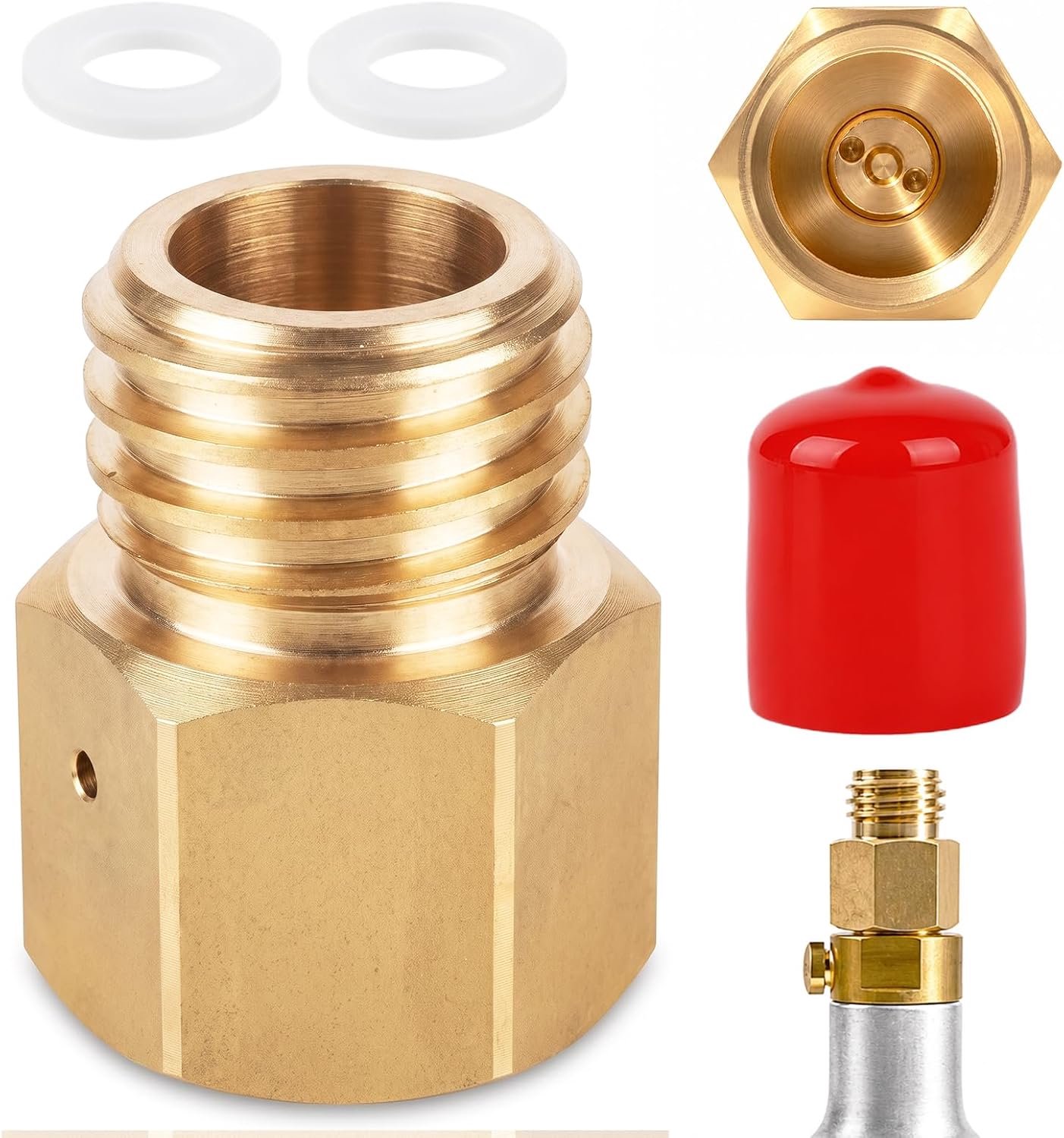 Adapter voor Quooker Cube Tank van TR21-4 naar TR21-3, messing CO2-cilinderadapter, soda-sneladapter met hoge hardheid en goede afdichting, veilig en duurzaam, compatibiliteit