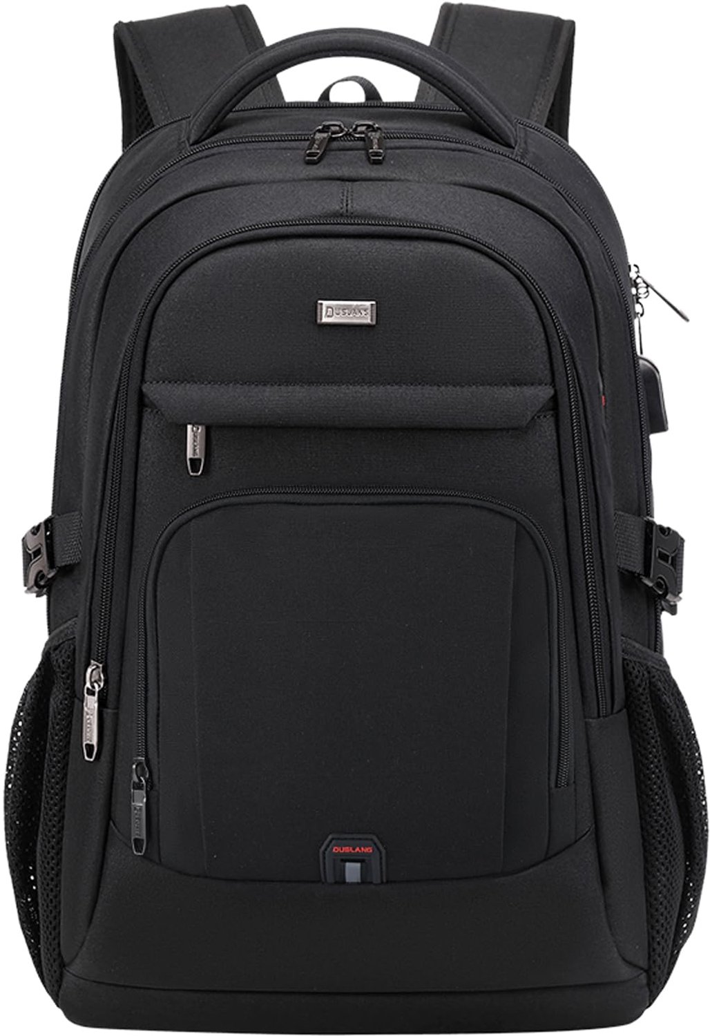 Laptop rugzak 17 inch - waterbestendig zwart - met USB opladen - ideaal voor reizen - ShopVlot