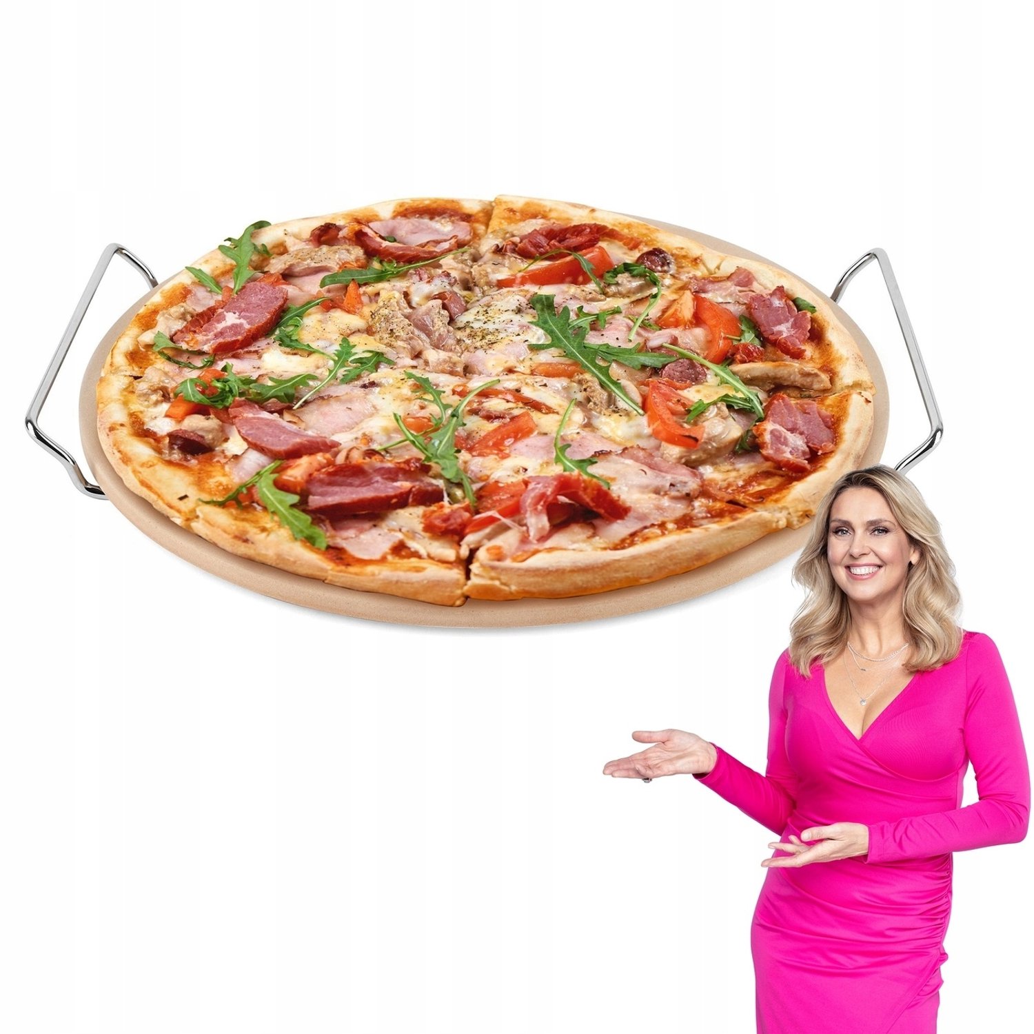 Konighoffer Pizzasteen met Standaard 33 cm