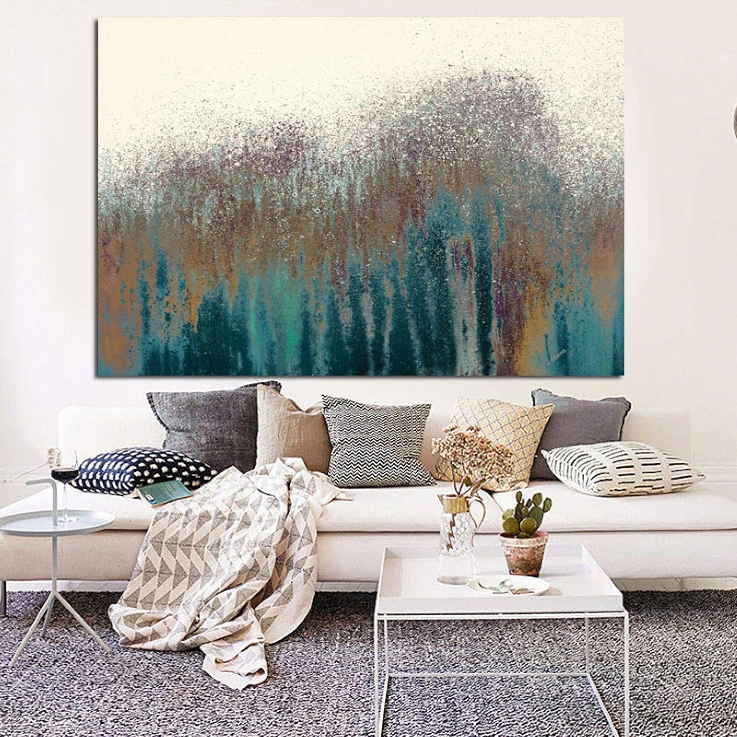 HD Print Modern Abstracte Zee Wave Schilderij op Canvas Poster Moderne Pop Art Muurafbeelding voor Woonkamer Huisdecoratie 60x80cm Frameless
