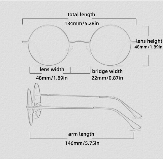 Vintage ronde zonnebril voor dames en heren, gepolariseerde zonnebril met metalen frame, hippie, UV400 — afbeelding 4