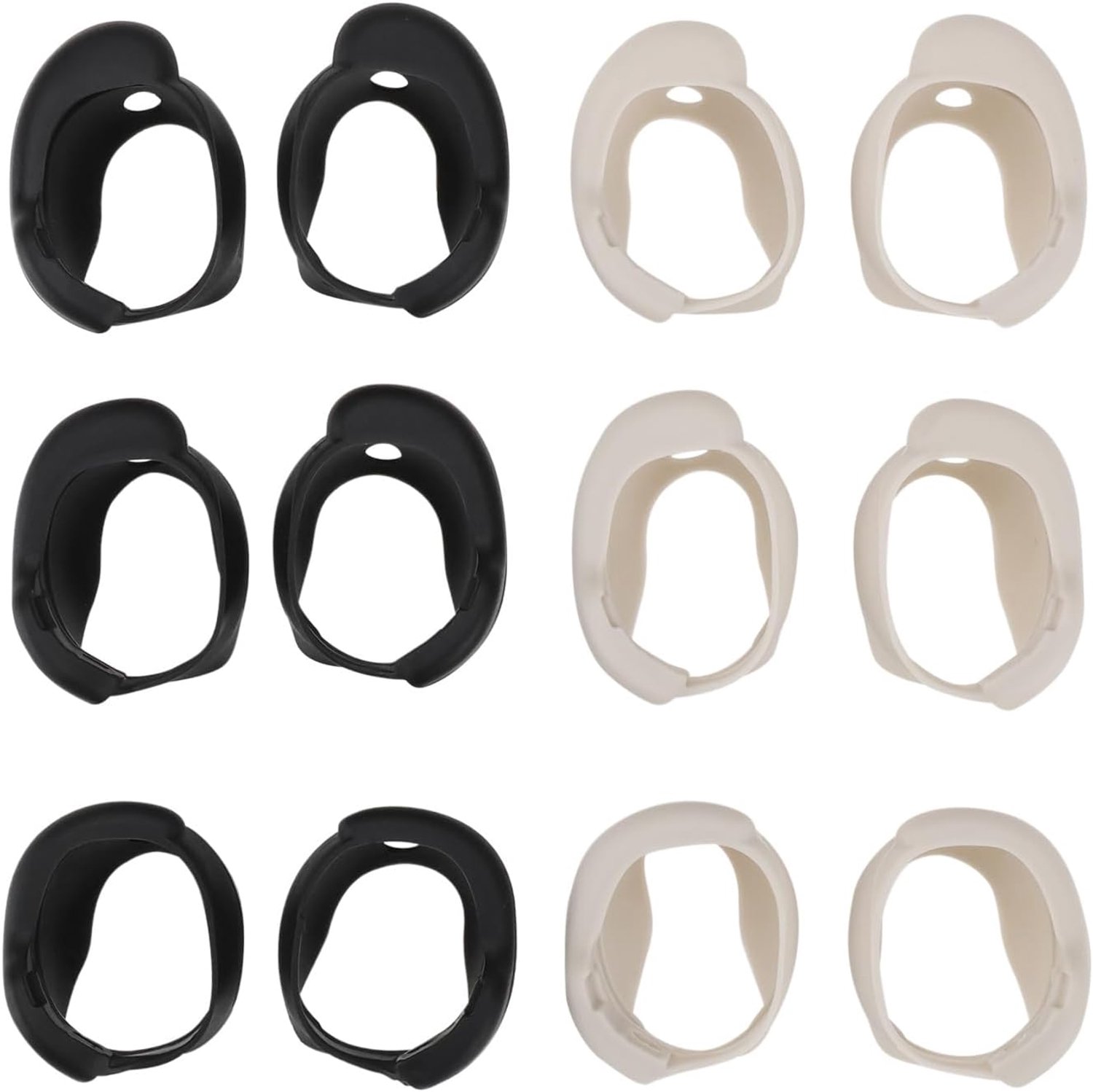 6 Paar Siliconen Oordopjes Covers Compatibel Met Bo-se Quiet Comfort Earbuds II QuietComfort Ultra (2023) Hoofdtelefoon (Zwart en Beige, S/M/L)