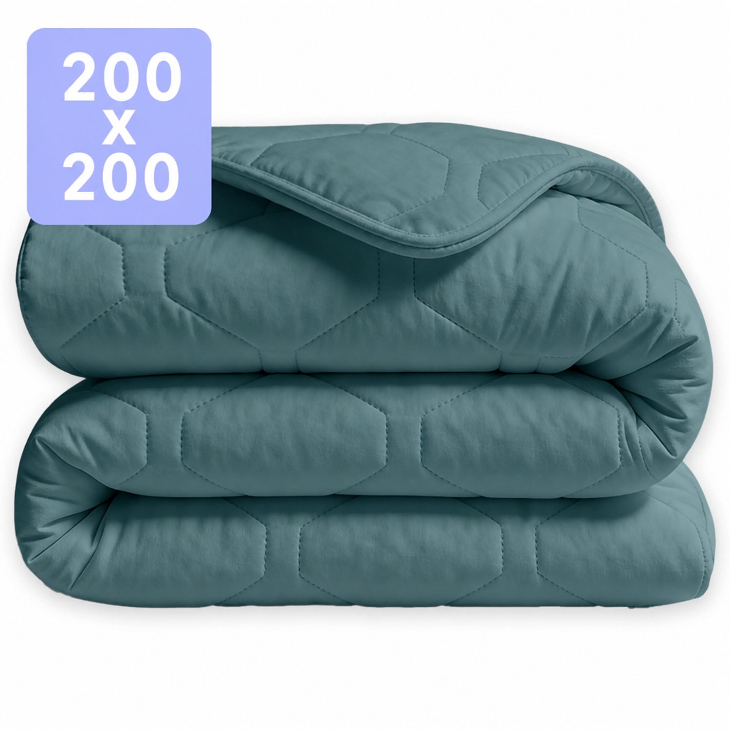 HappyBed Dekbed zonder overtrek 200x200 - Wasbaar Dekbed - Bedrukt dekbed zonder hoes - Hoesloos Dekbed - Tweepersoonsdekbed - Deep Jungle