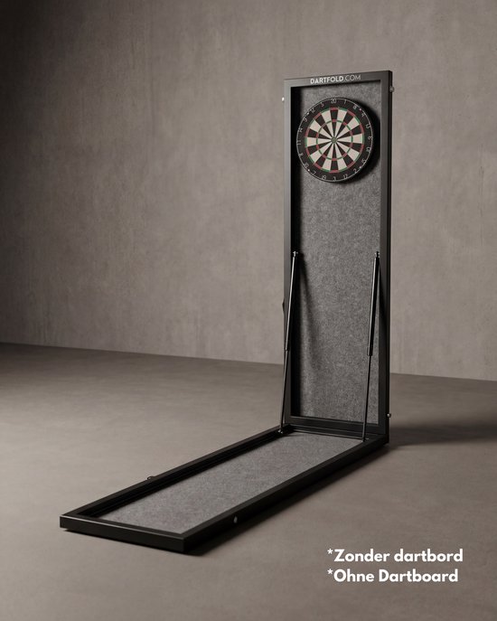 Dartfold - Inklapbare dartbaan met oche - Dartbordstandaard - Zwart — afbeelding 3