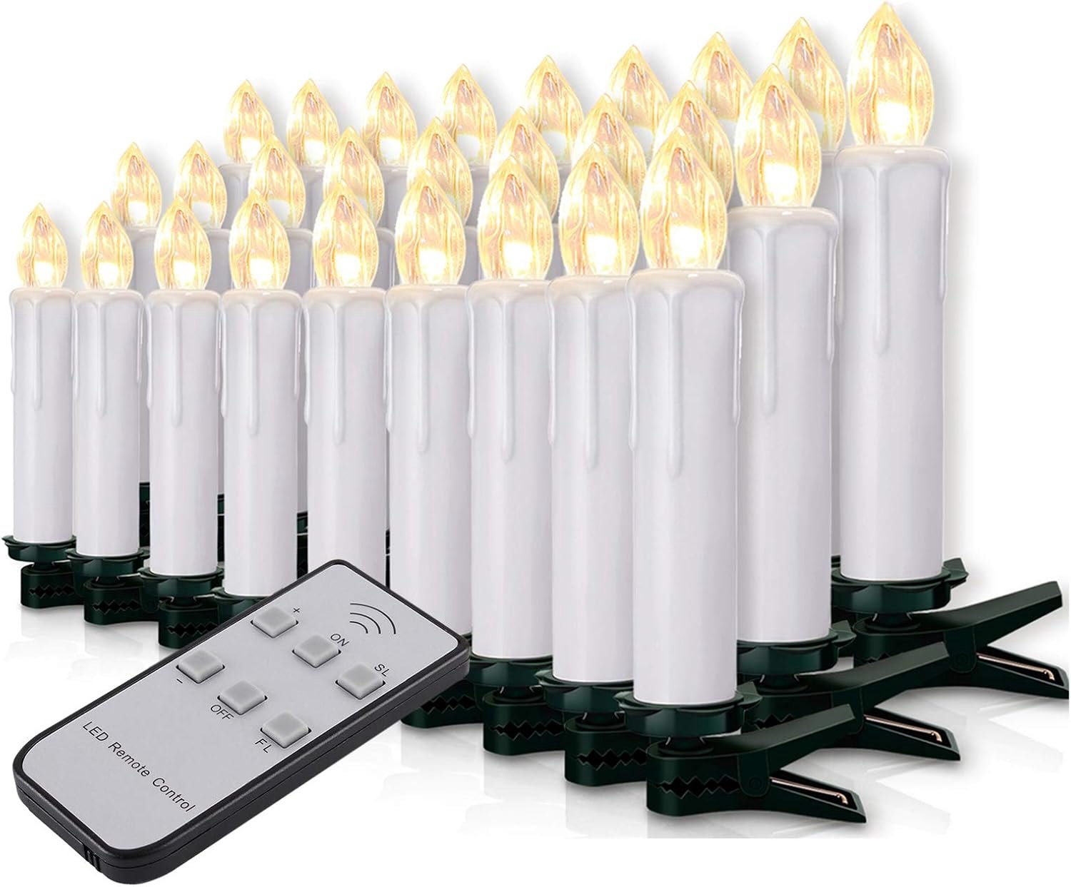 Forever Speed 40 x LED Christmas Tree Candles with Wireless Remote Control Christmas Tree Candles White Candles