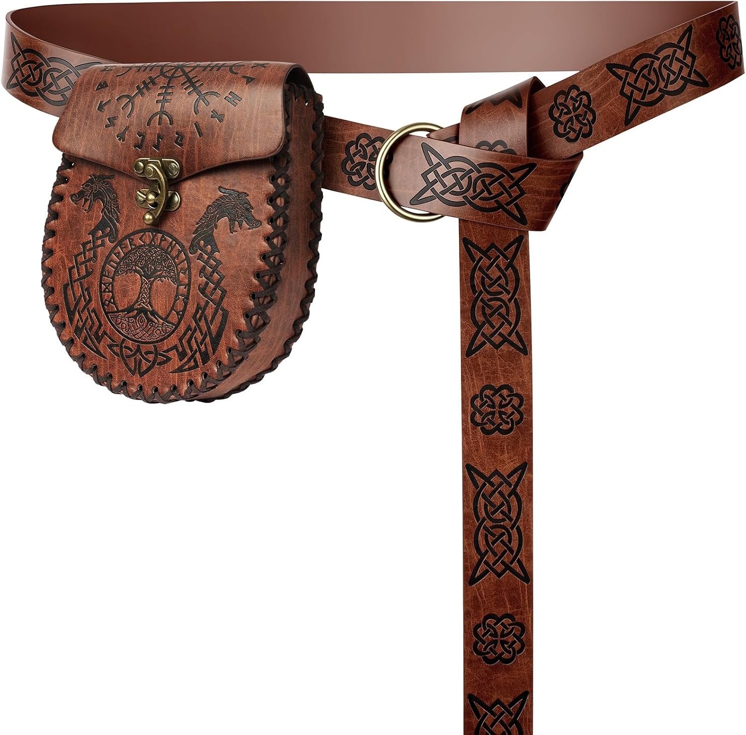Medieval Riem met Tas, 2 Stuks Viking Riemen voor Cosplay en Historische Kostuums
