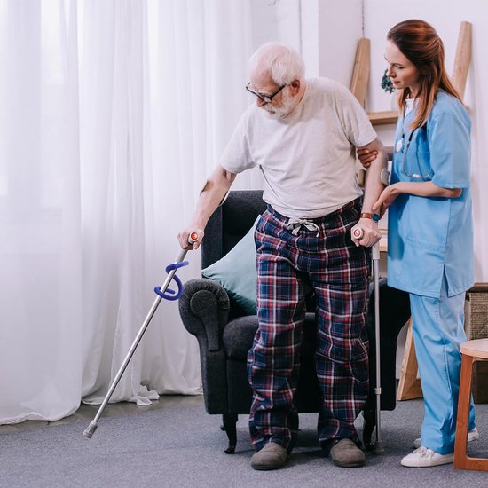 4 Stuks Flexibele Stokhouder voor Rollator Rolstoel Buigbare Wandelstokhouder voor Elektrische Rolstoelen Scootmobielen Universele Krukhouder voor Senioren Mobiliteitshulpmiddelen — afbeelding 3