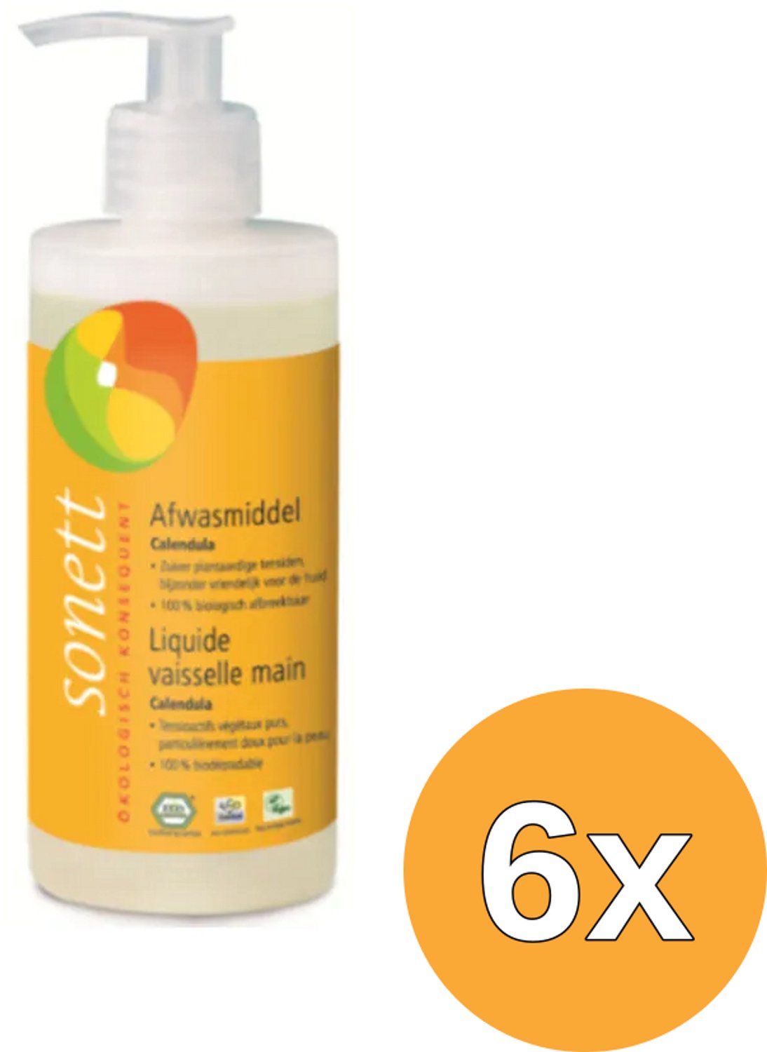 6x Sonett Afwasmiddel Calendula Bio (300 ml)