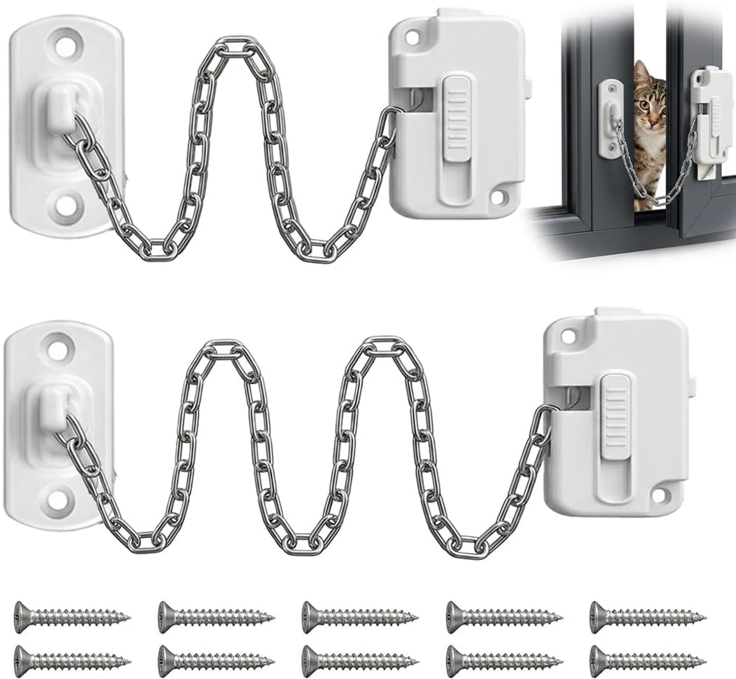 Window Locks 2 Pack Window Limiter for UPVC Windows, Self Adhesive Window Locks Safety, Adjustable Window Lock Without - ShopVlot