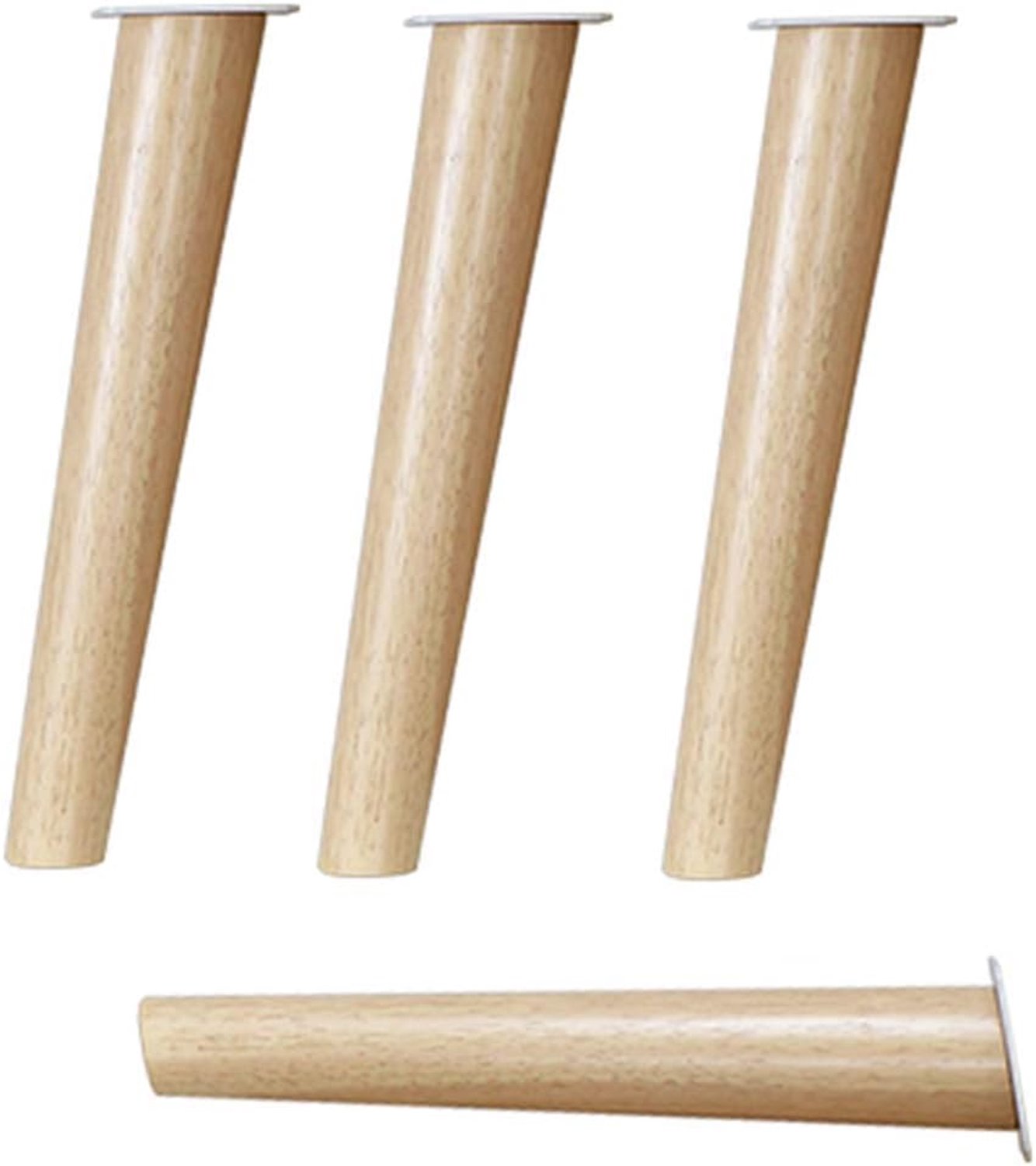 Meubelpoten, massief houten meubelpoten × 4, diy houtkleur banksteunvoet tafelpoten salontafel tv tafelvoet schuine kegel verhoogde bedaccessoires