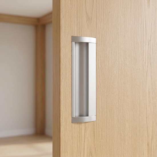 2 Stuks Verzonken Aluminiumlegering Schuifdeurgrepen Onzichtbare Vingergrepen voor Kastdeuren Ruimtebesparende Ingebouwde Handgrepen voor Badkamer Slaapkamer — afbeelding 4