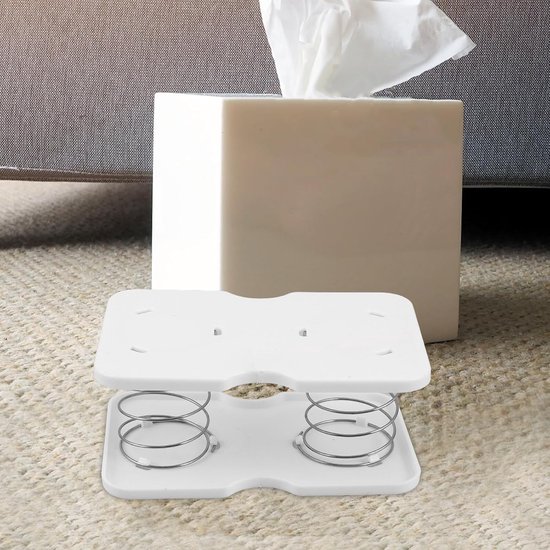 5 Stuks Witte Tissuebox Veerhouders met Dubbele Veer Automatische Lift Ondersteuning voor Papieren Handdoekdispensers Geschikt voor Thuis Kantoor Keuken Eettafel — afbeelding 4