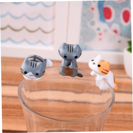 6 Stuks Katten Speelgoed Voor Binnenkatten Miniatuur Tuin Miniaturen Plastic Kattendecoratie Kinderen Vrienden Familie — afbeelding 5