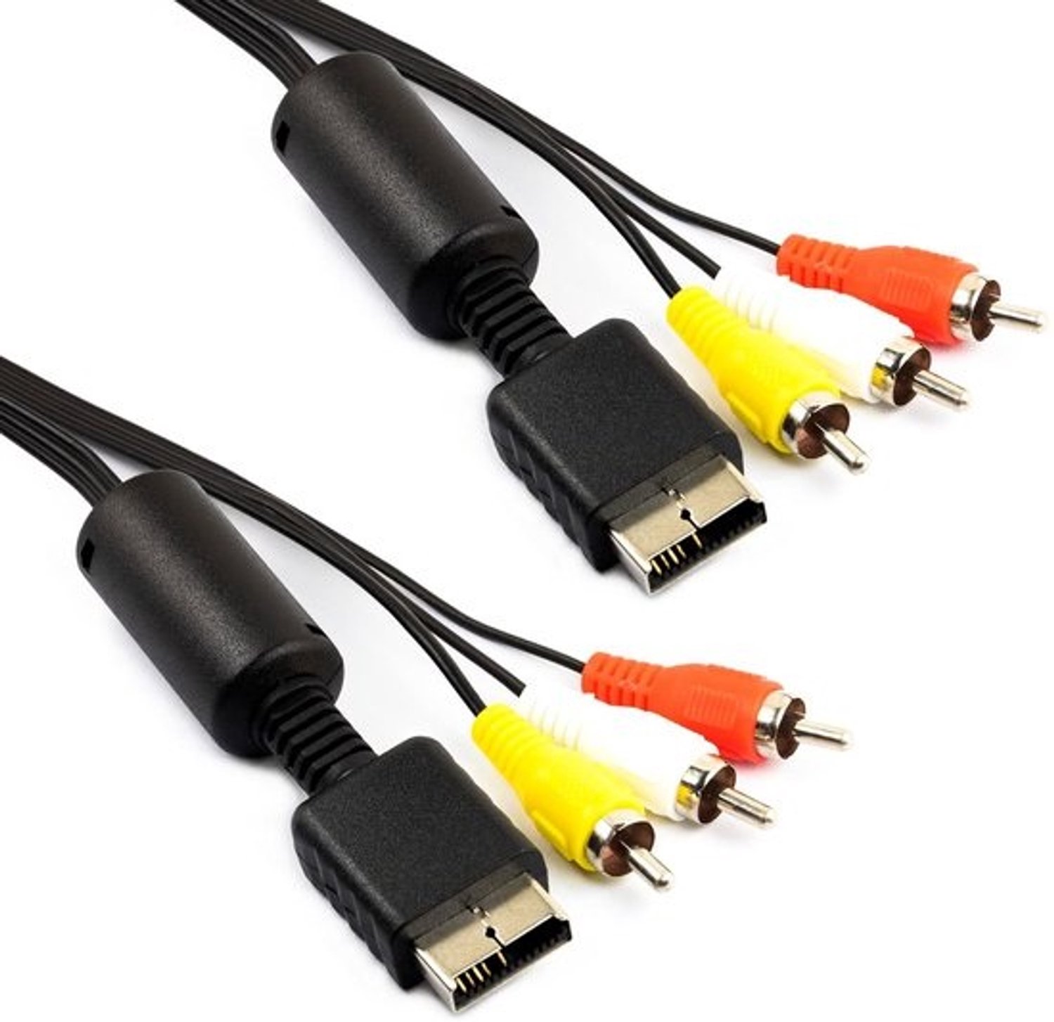 AV-kabel voor PS2 en PS3 - 2 x 1,8 meter - Zwart