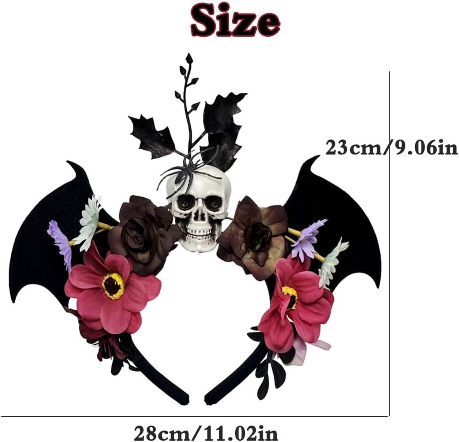 Halloween Haaraccessoires: Schedel Hoofdband, Vleermuis Haarbanden en Bloemenkroon voor Kostuum en Carnaval Cosplay Decoratie