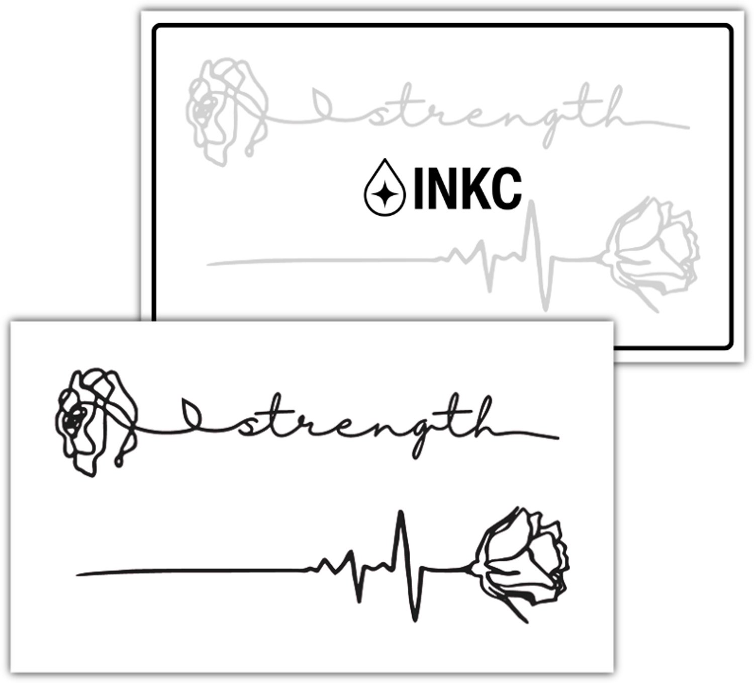 INKC - Tijdelijke Tattoo - Strength - Nep Tattoo - Plak Tattoos - Blijft tot 2 weken - 7 x 12cm
