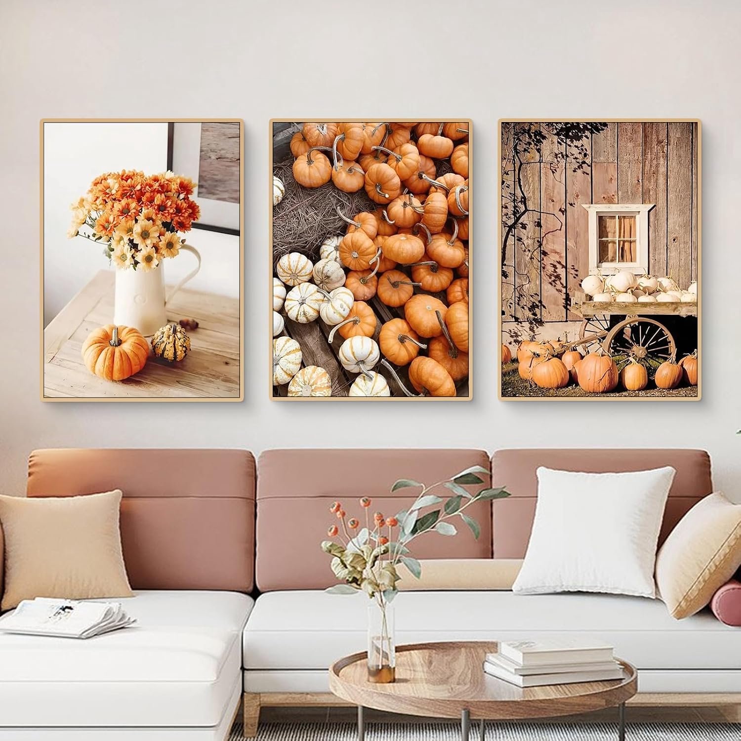 Herfst Poster Set 3 Stuks - Canvas Muurdecoratie Woonkamer 30x40cm
