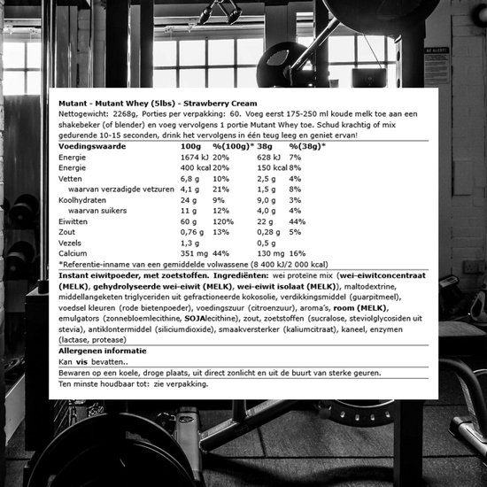Mutant Whey - Eiwitpoeder / Eiwitshake - 2270 gram - Aardbei — afbeelding 2