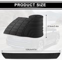Afmetingen van de zwarte rubberen bumperstrip: 104 cm lang en 8,5 cm breed, geschikt voor diverse voertuigen.