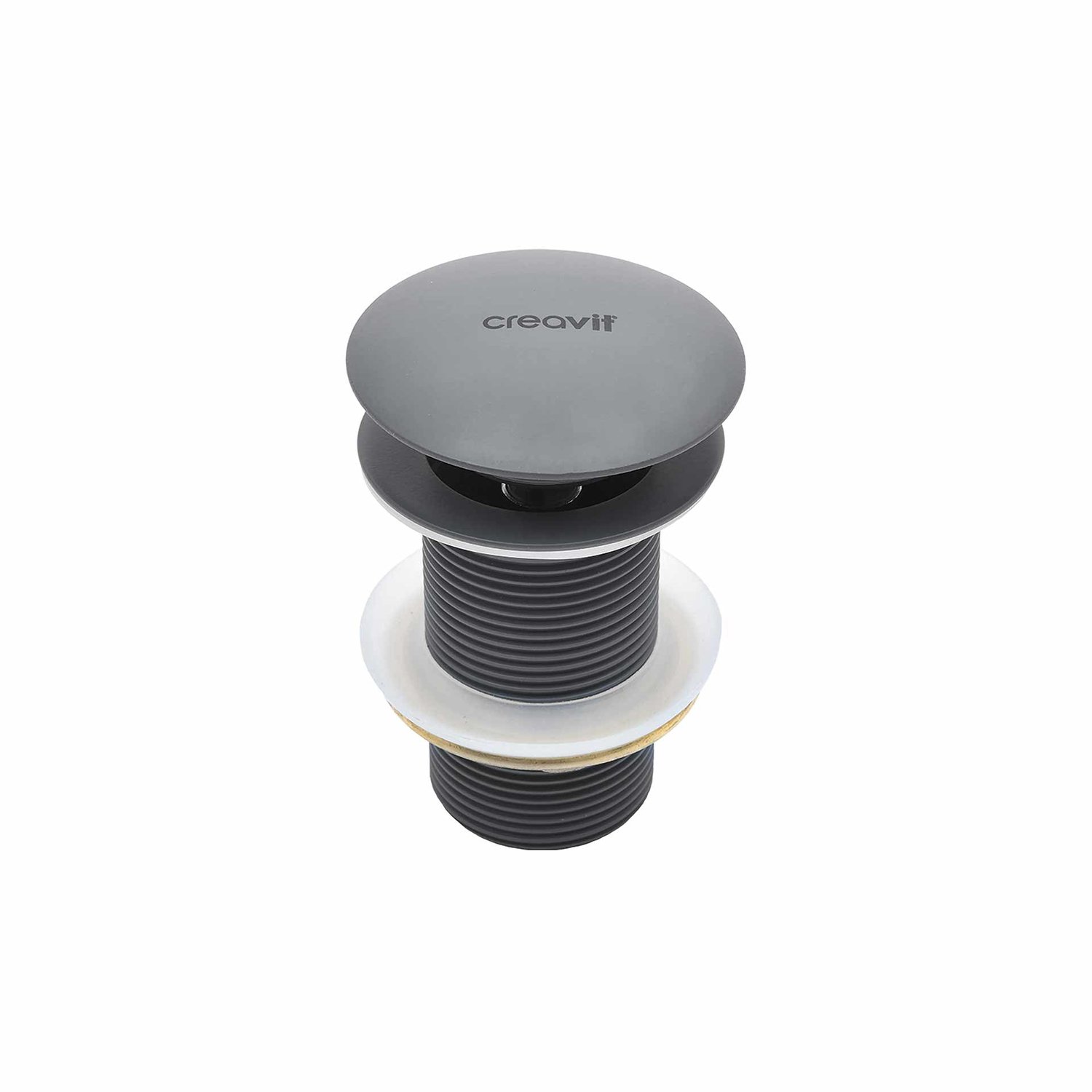 Creavit afvoerplug - Click Waste 5/4 - met overloop - Mat Antraciet