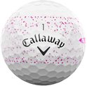 Callaway SUPERSOFT golfbal, wit met roze spetters en een roze 'SL' logo.