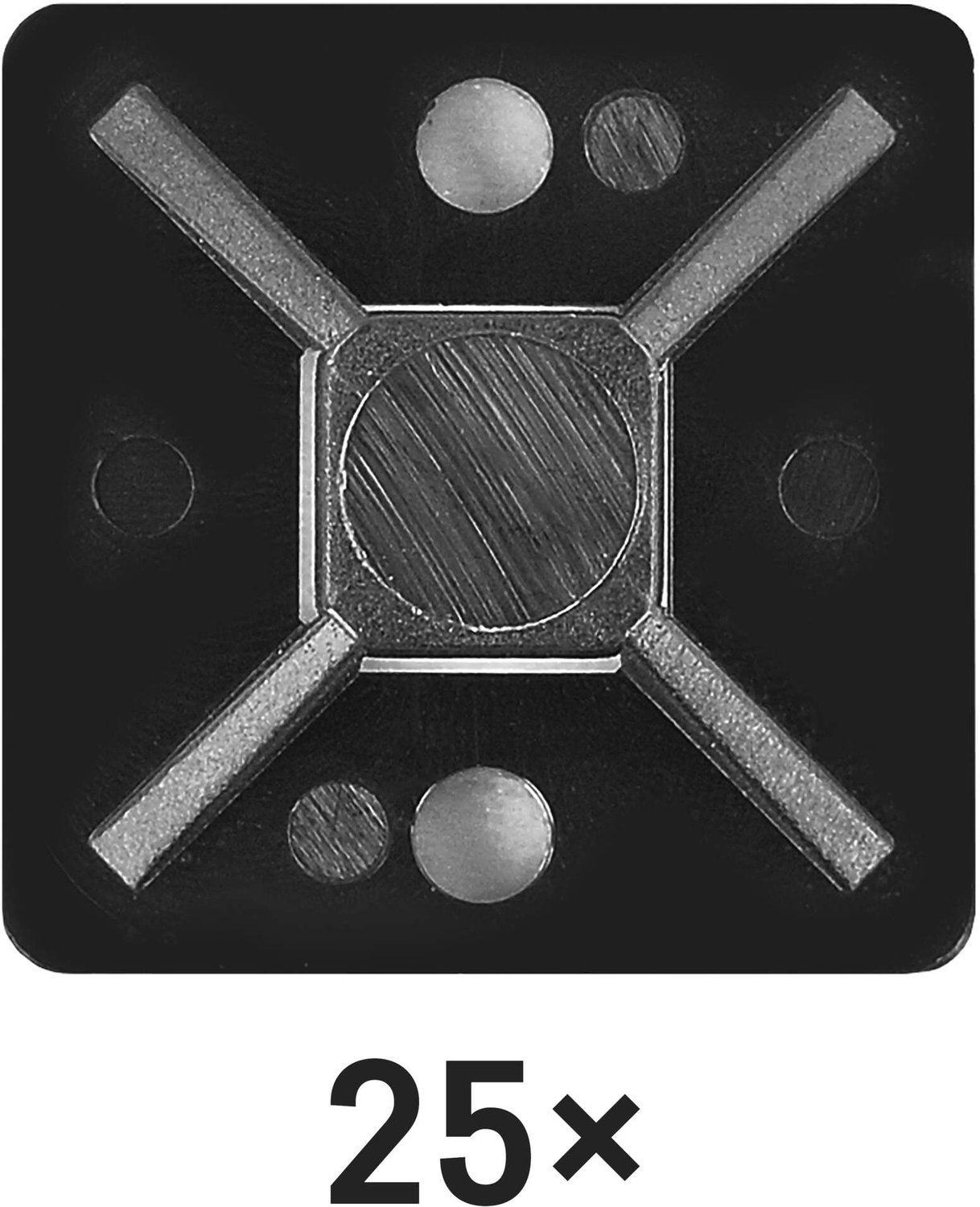 EMOS Zelfklevende klem voor spanband, 20x20 mm, zwart, 25 stuks, A2831