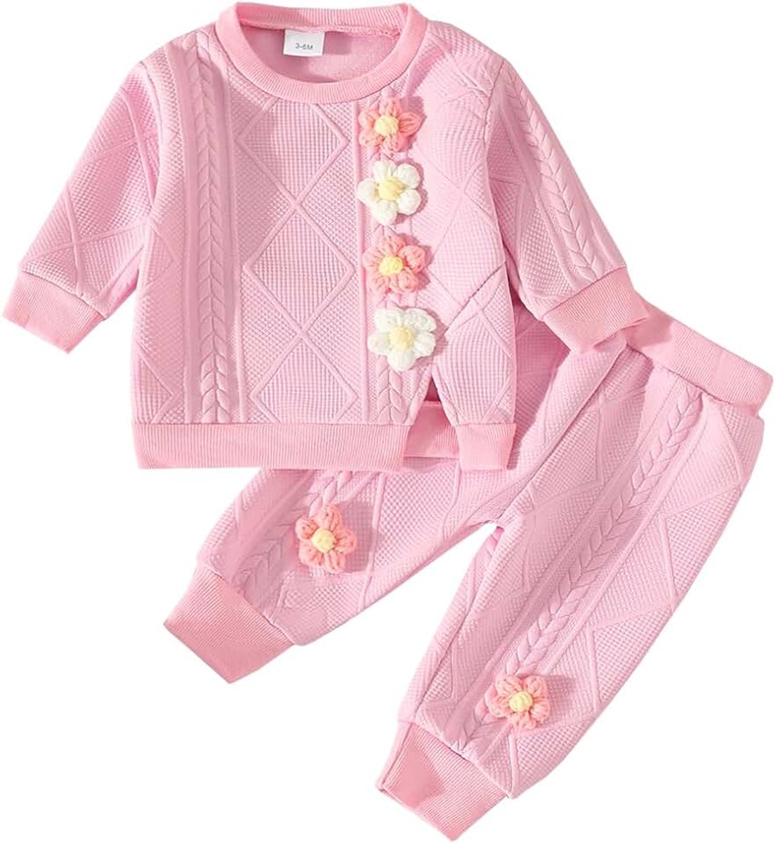 Babykleding voor meisjes, bloemenprint, lange mouwen, bovendeel + broek, herfstset