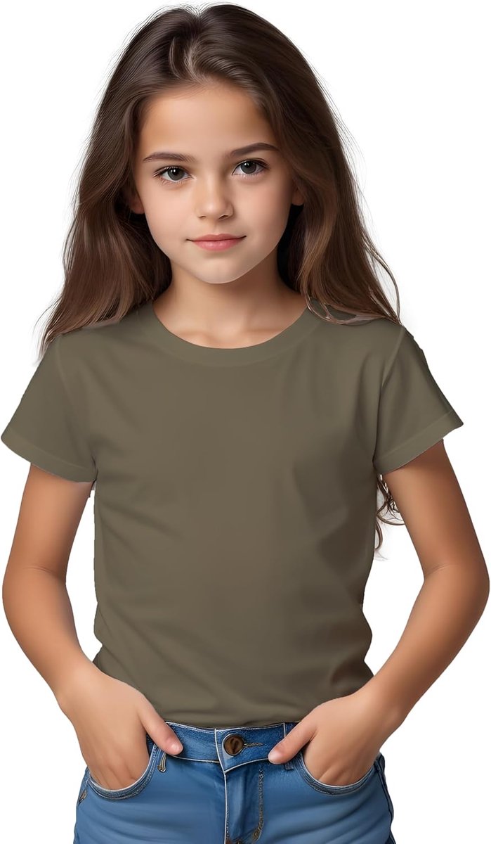 T-shirt met korte mouwen voor meisjes, biologisch katoen, 175 g/m², vormvast en elegant voor meisjes
