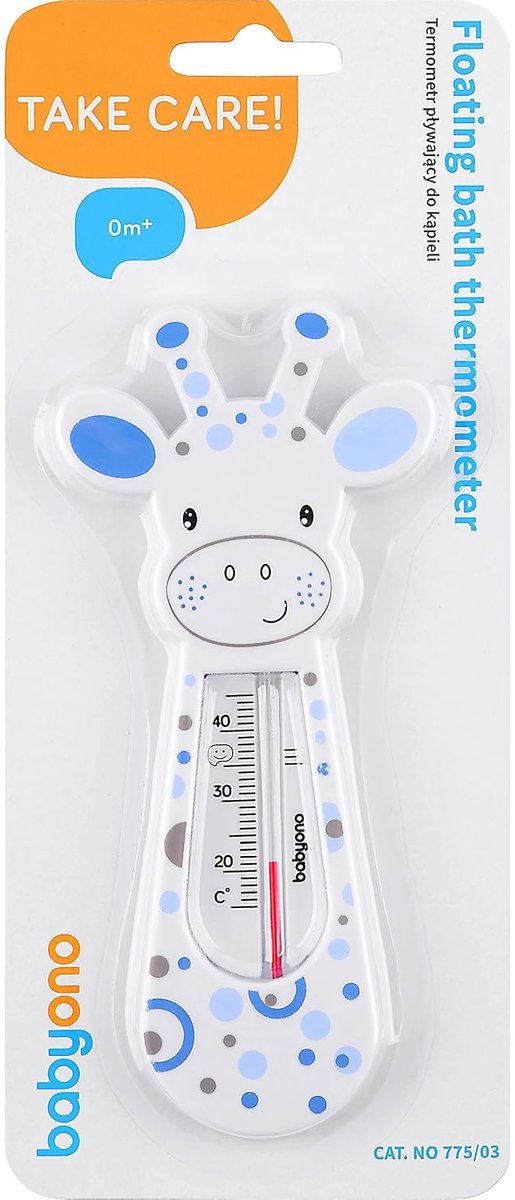 Douche thermometer - Wit/blauw - 16 x 23 cm - Kunststoffolie drijvende badthermometer - Voor baby’s en kinderen