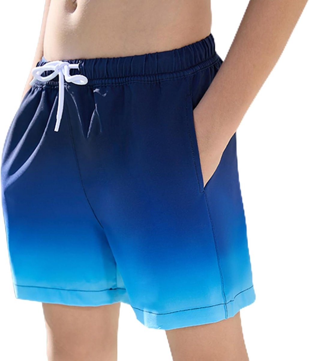 Zwembroek voor zwembad, zee, kinderen, zwemshorts voor jongens met meshvoering, ademend, sneldrogend, shorts voor watersport