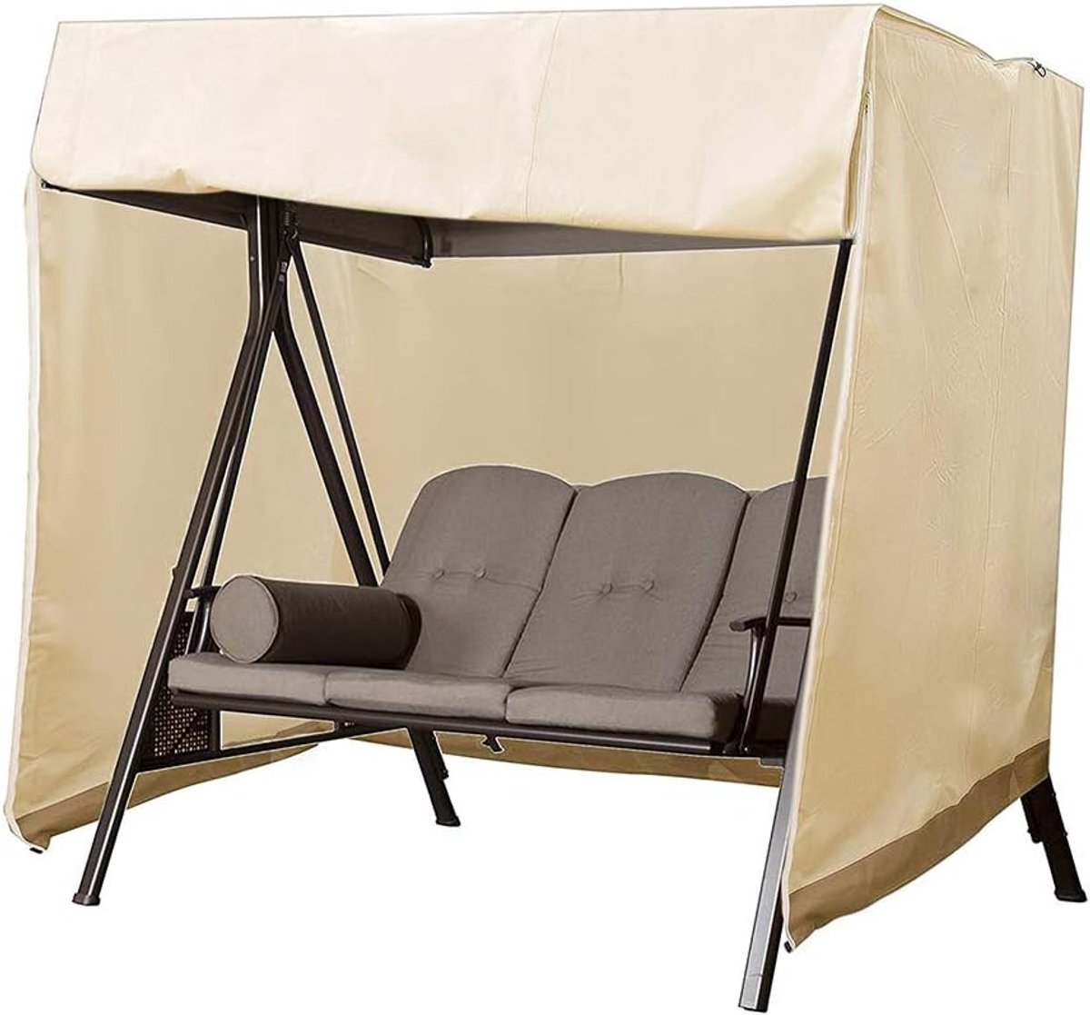 Tuin Schommelbank Hoes 3-Zits - Waterdicht Oxford Anti-UV, Beige, 220x125x170cm