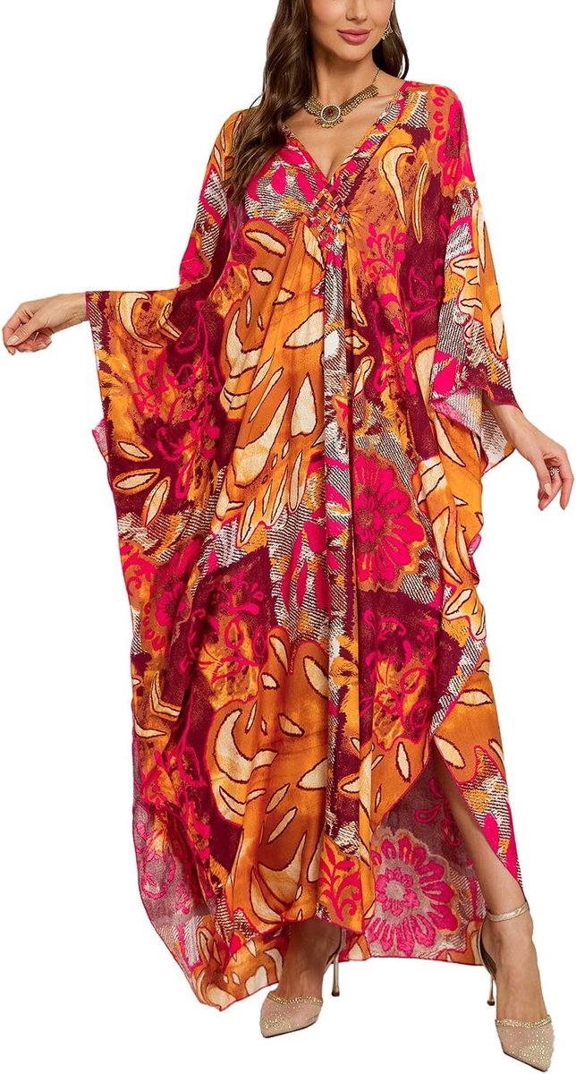 Strandjurk voor dames, kimono, maxi-kaftan, cover-ups