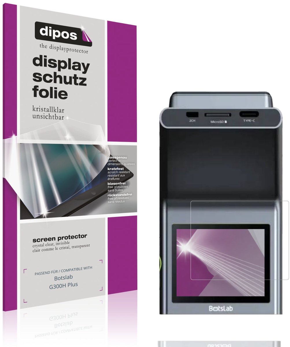 dipos – 4x Beschermfolie geschikt voor Botslab G300H Plus | Krasbestendige & heldere Screenprotector Ultra-Thin