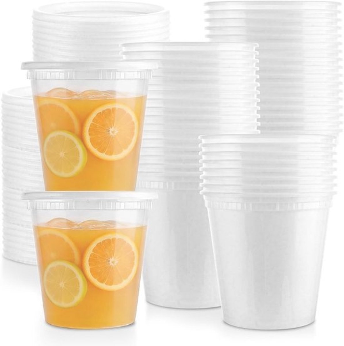 40 stuks herbruikbare plastic opbergdozen met deksel - 720 ml - voor voedsel