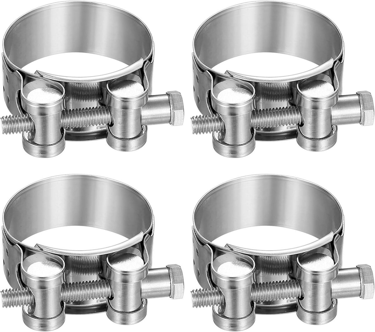 Verstelbare RVS Slangklemmen voor Auto Slangen - 4 Stuks, 40-43 mm, Duurzaam en Roestvrij