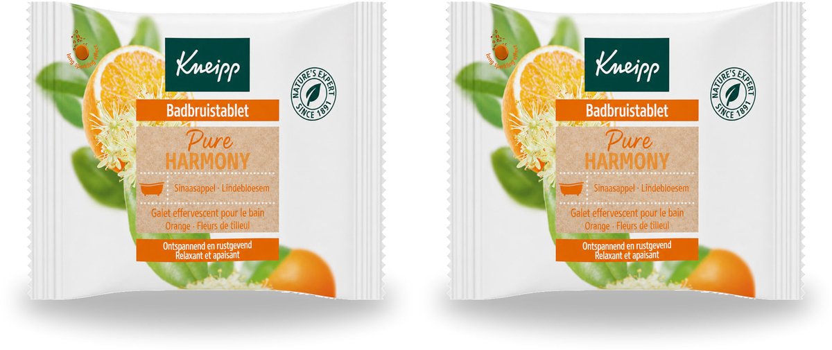 2 x Kneipp - Badbruistablet - Oranje lindebloesem - Voordeelverpakking - 2 stuks