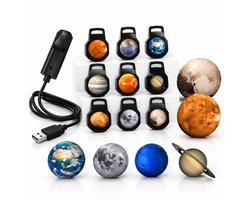 VHV - Planeet Projector- 1 apparaat, 10 patronen - Dimbare LED Lamp met 360° Rotatie en USB - Planeeteffect - Geschikt voor auto-interieur, slaapkamer en woonkamer