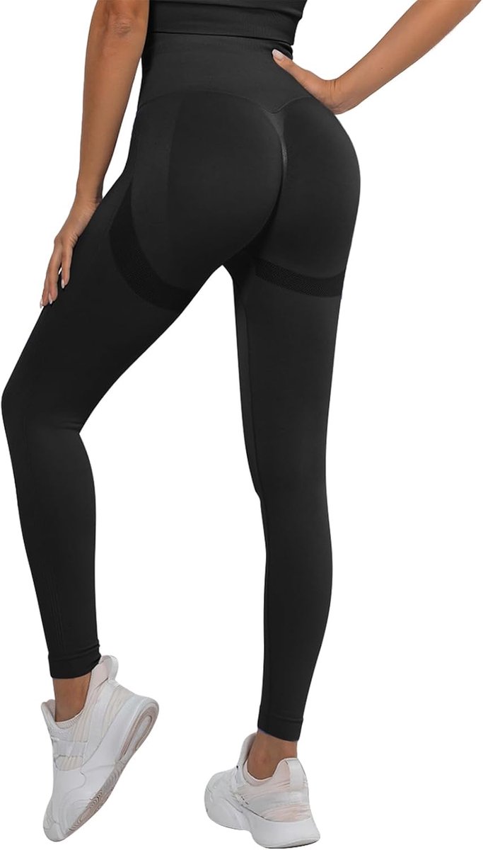 Sportlegging voor dames, hoge taille, sportlegging voor dames, push-up, naadloos, 3D, anti-cellulitis, elastisch, voor sportschool, yoga, training