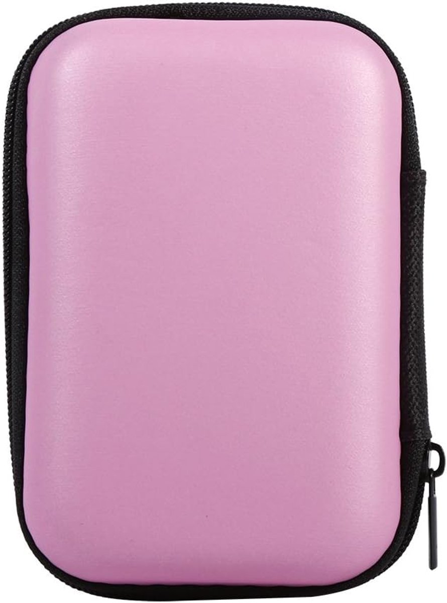 5 Kleuren Mini-opbergtas Draagbare Hoes voor Oortelefoon U-schijf Datakabel Organizer Waterdicht Schokbestendig Helder Mooi Kantoor Reizen (Roze)