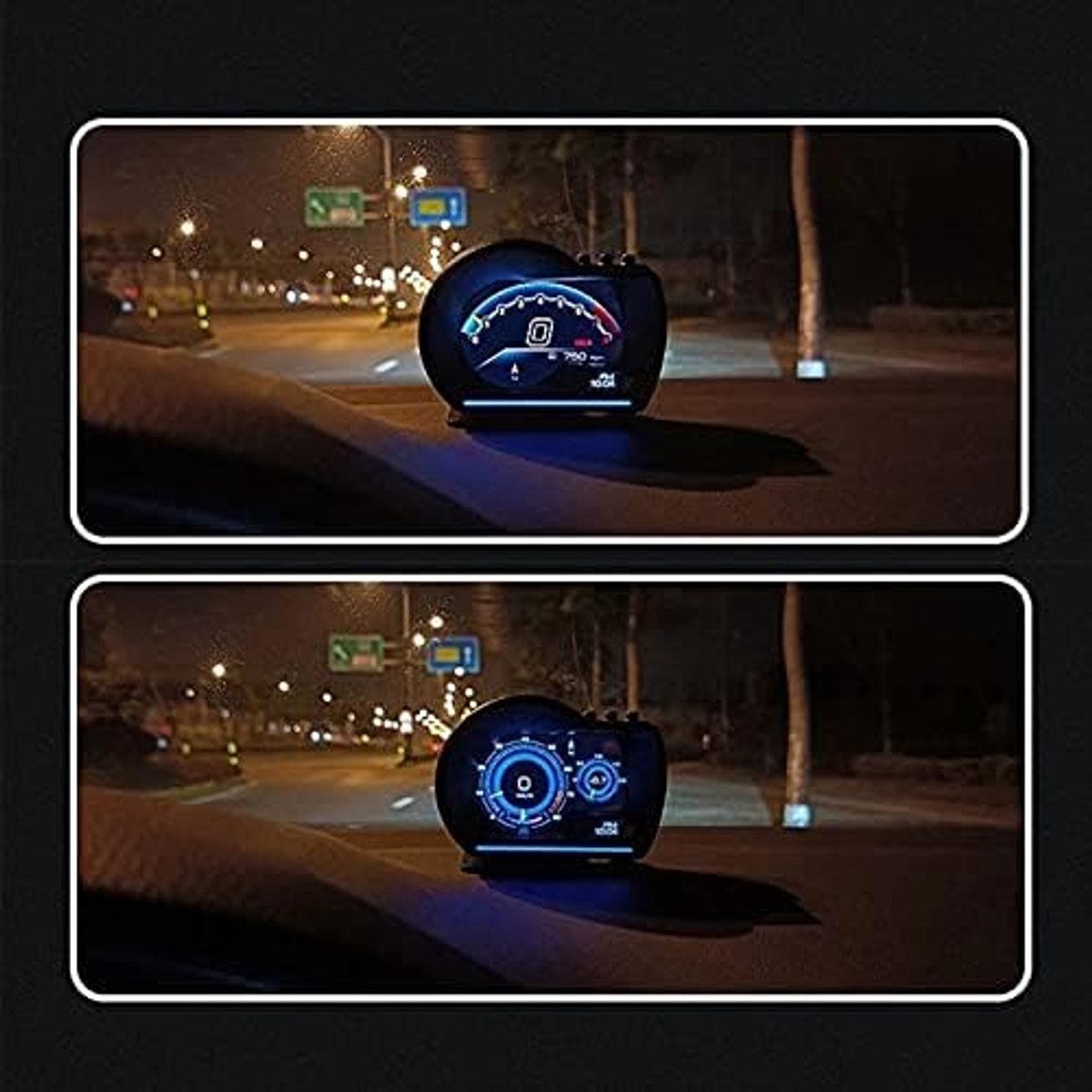 Heads-up-display voor Meerdere Gegevens Head Up Display OBD2 + GPS Smart Gauge Auto HUD Snelheidsmeter Turbo RPM Alarm voor Auto Truck