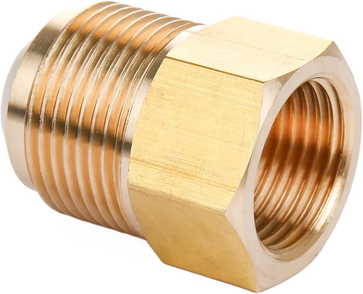 Pijpadapter - 5/8" SAE Vrouwelijk naar 3/4" SAE Male Flare - Messing Pijpfitting Reducer Adapter voor Airconditioner Koeling (1 Pack)