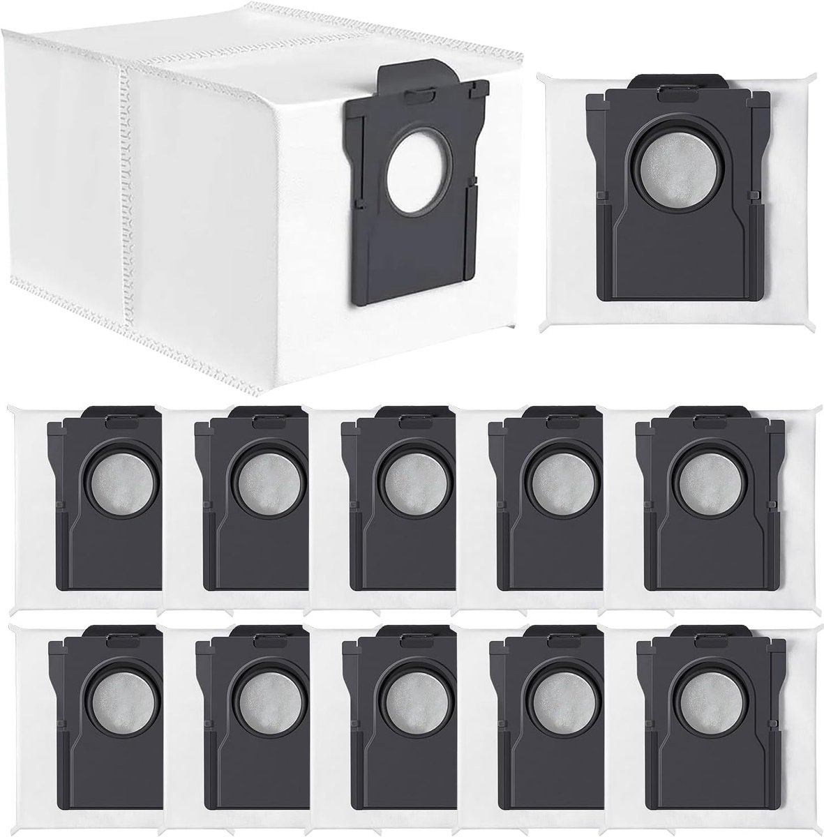 12 stuks stofzakken voor Dream X30 Ultra /X40 Ultra /X50 Ultra /X40 Master /L10s Ultra /L10s Pro Ultra /L10s Pro Gen2 /L10s Plus /L20 Ultra /L40 Ultra /D10 Plus, Mova E30 Ultra /P50 Pro Ultra