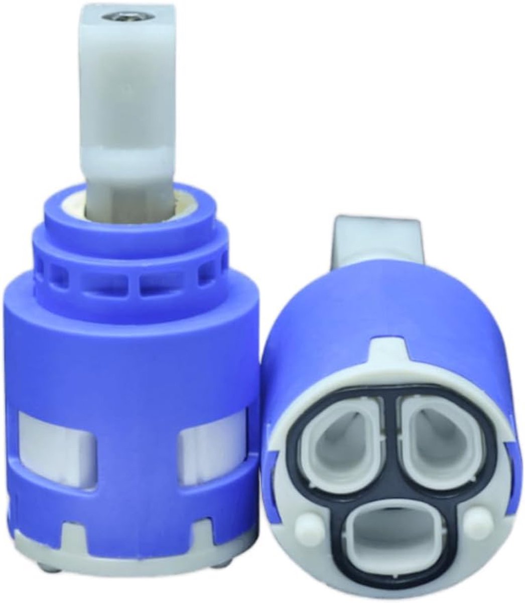 Keramische mengkraancartridge 25 mm, vervangingspatroon met 2 poten voor keuken, badkamer, douche en badkuip
