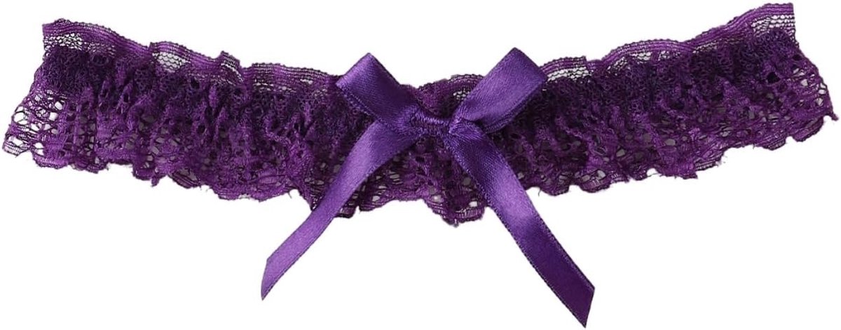 Kousenband voor bruiloft, bruidsjurk, kousenbanden, kant, kousenband, accessoires, bruidskousenband, beensieraad voor bruidsaccessoires, feest, cosplay, podiumprestaties, paars, 2 stuks