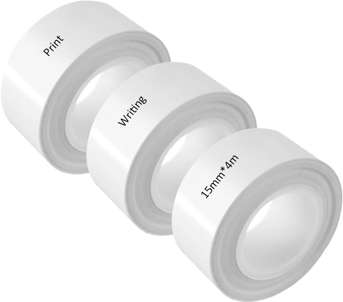 3 rollen thermische printerlabeltape, 15 mm x 4 m thermische labels