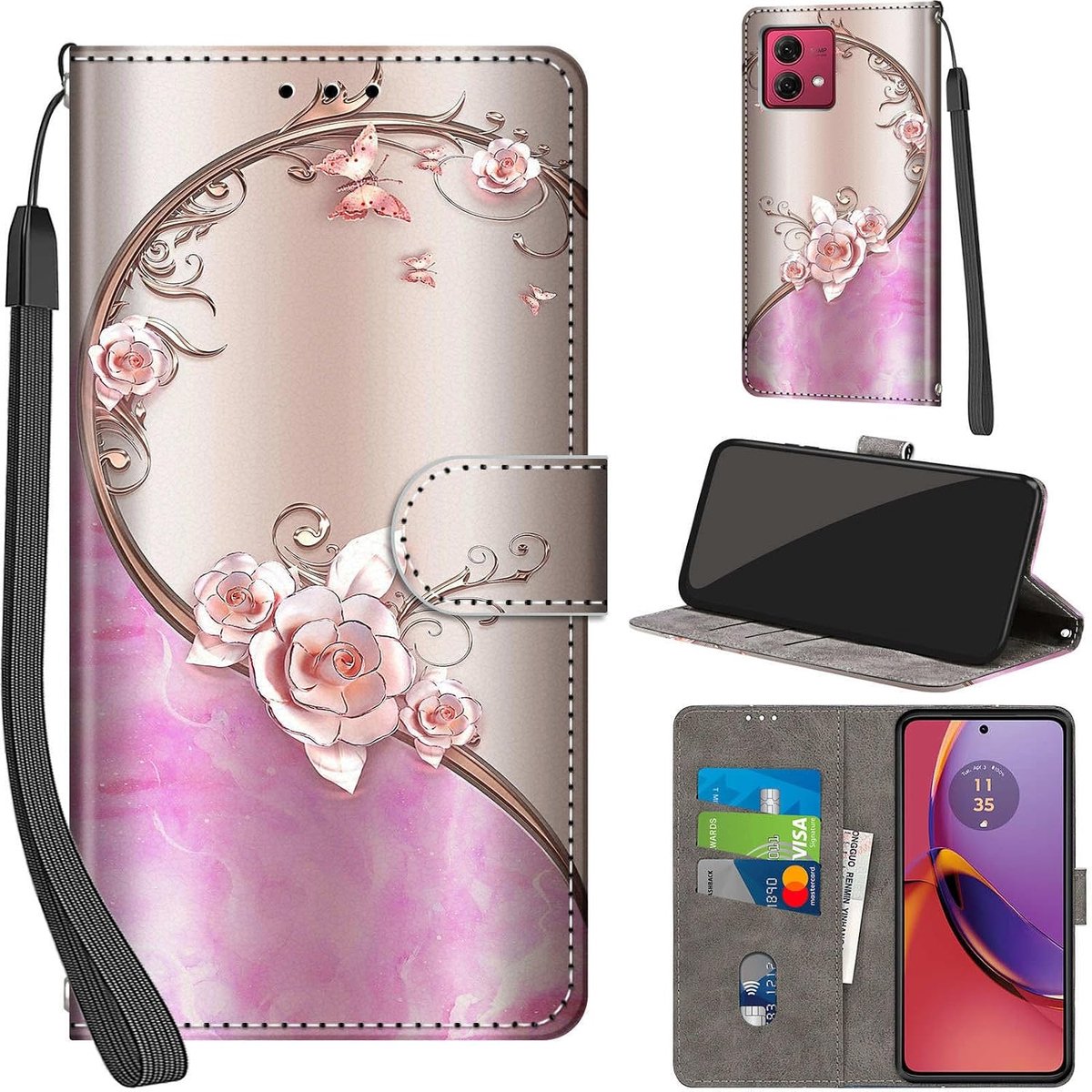 Portemonnee Telefoonhoes voor Motorola Moto G84 5G Steeg
