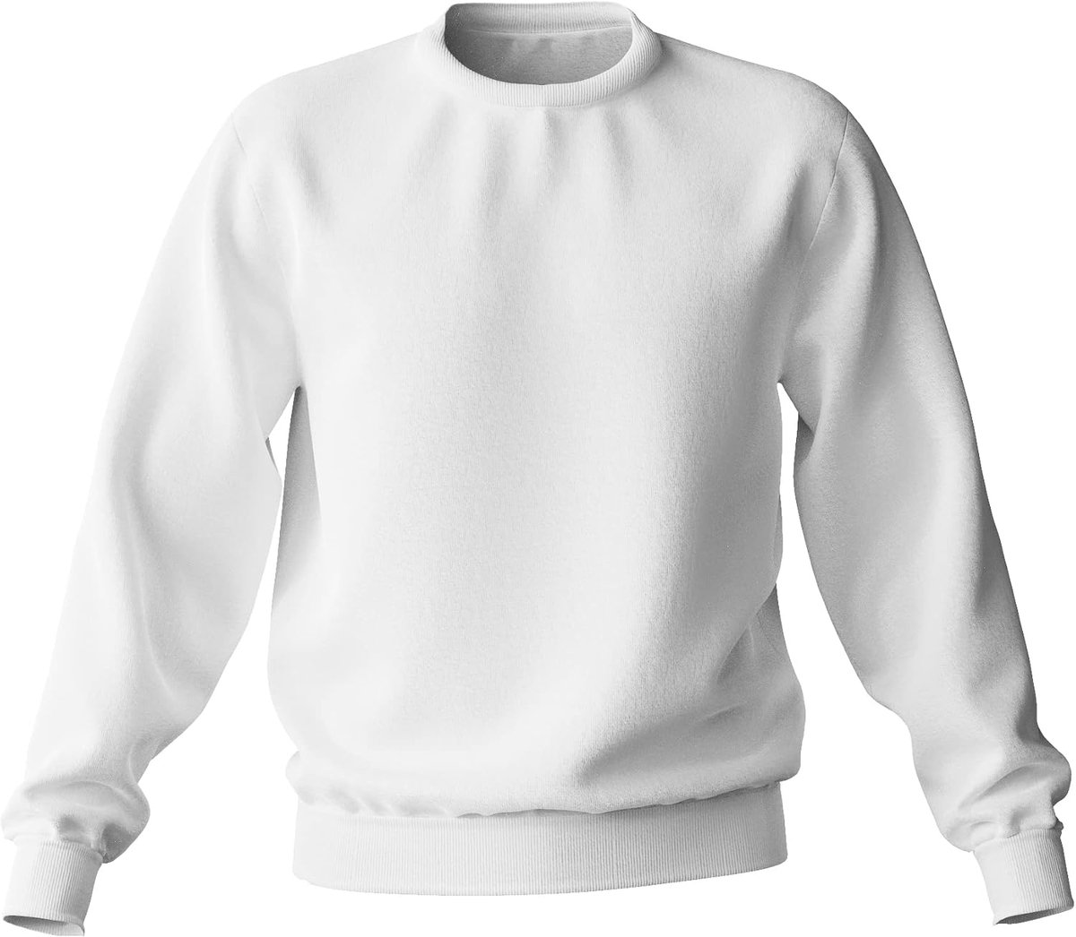 Sweatshirt met ronde hals, oversized sweatshirt voor dames en heren, ronde hals, uniseks, oversized, minimalistisch, 100% Made in Italy, Wit, S Plus Tall
