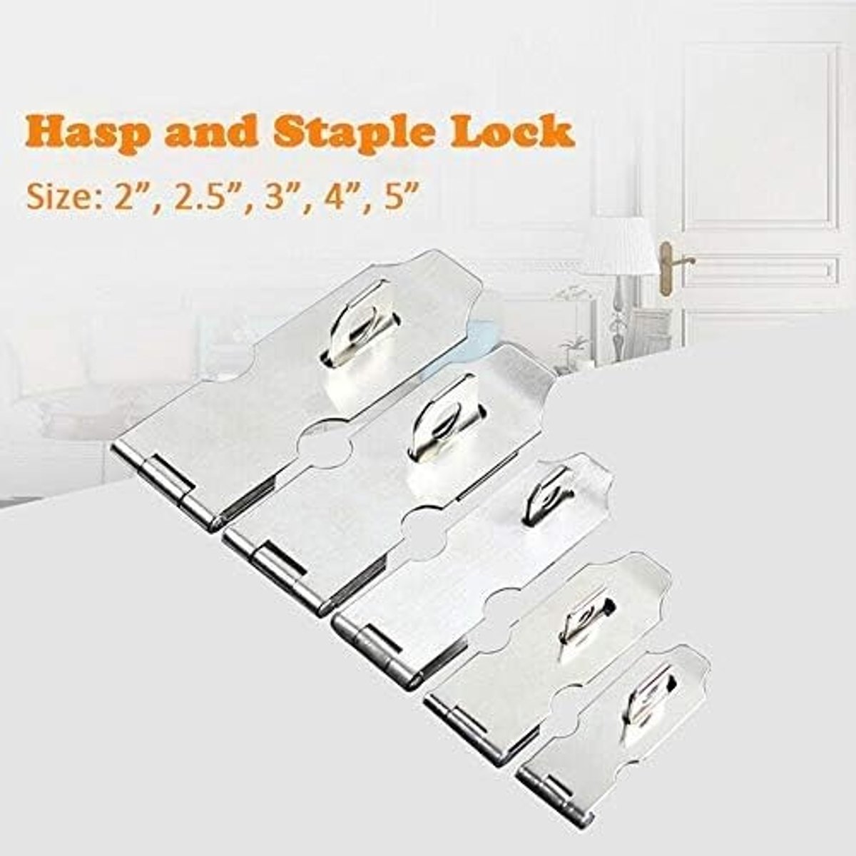 3 Stuks RVS Deurslot Hasp, 2 Inch Zware Kwaliteit Barn Lock Hasp voor Deuren en Kasten, Veiligheidsslot voor Binnen en Buiten