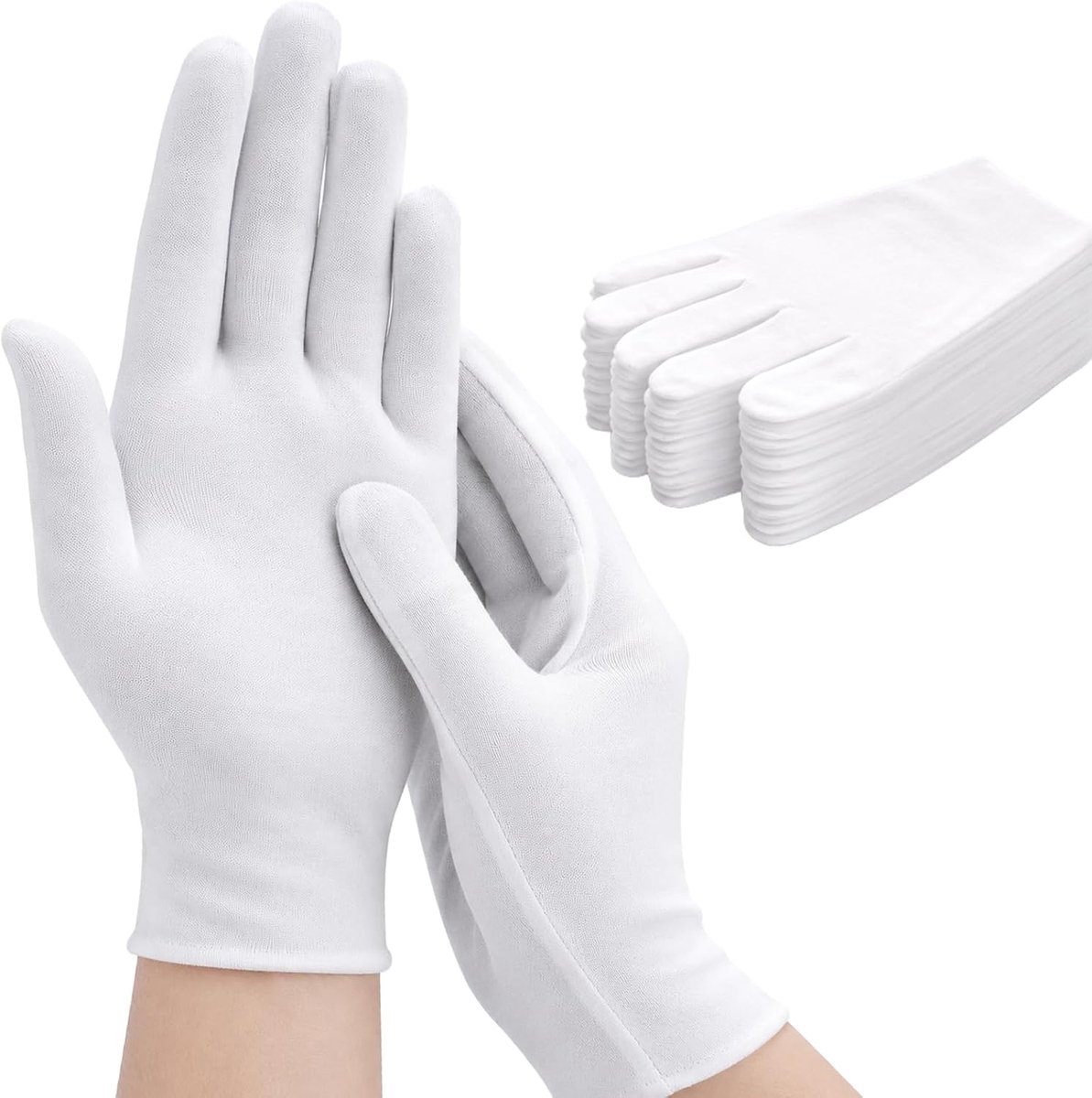 10 paar witte katoenen handschoenen, hydraterende handschoenen van